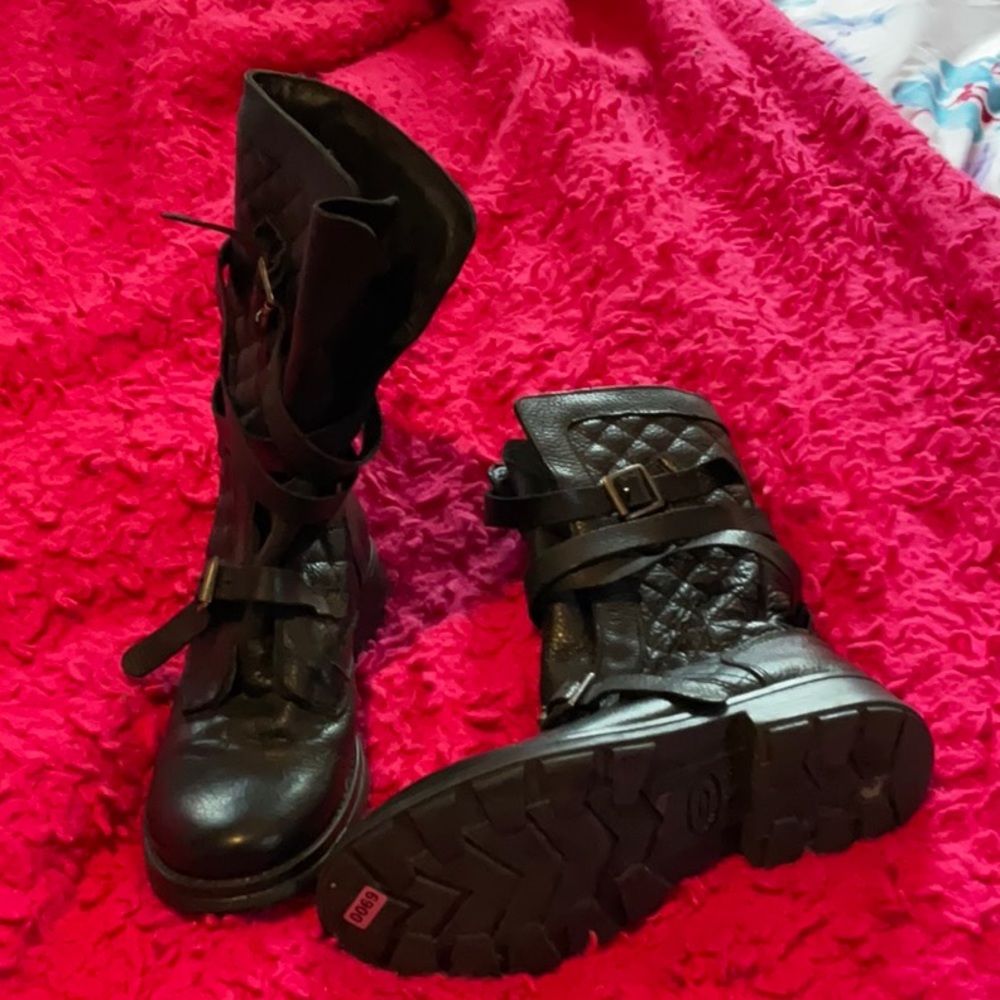 COPY - Steve Madden Black Leather Moto Boots Women’s size 8